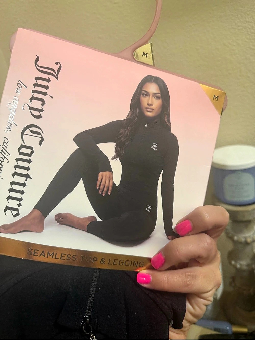 Juicy Couture Seamless Top & Legging 2PC Set Black Medium